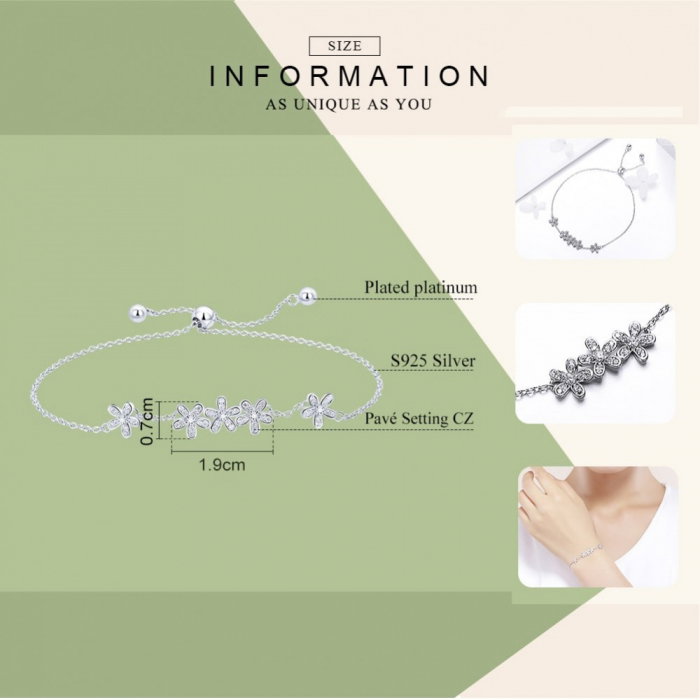 Bratara argint cu flori si cristale [3]