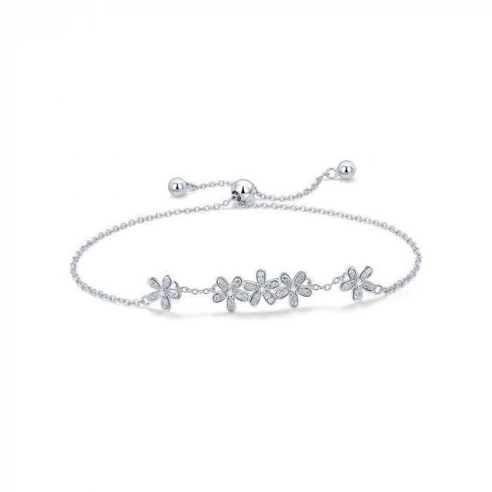 Bratara argint cu flori si cristale [1]