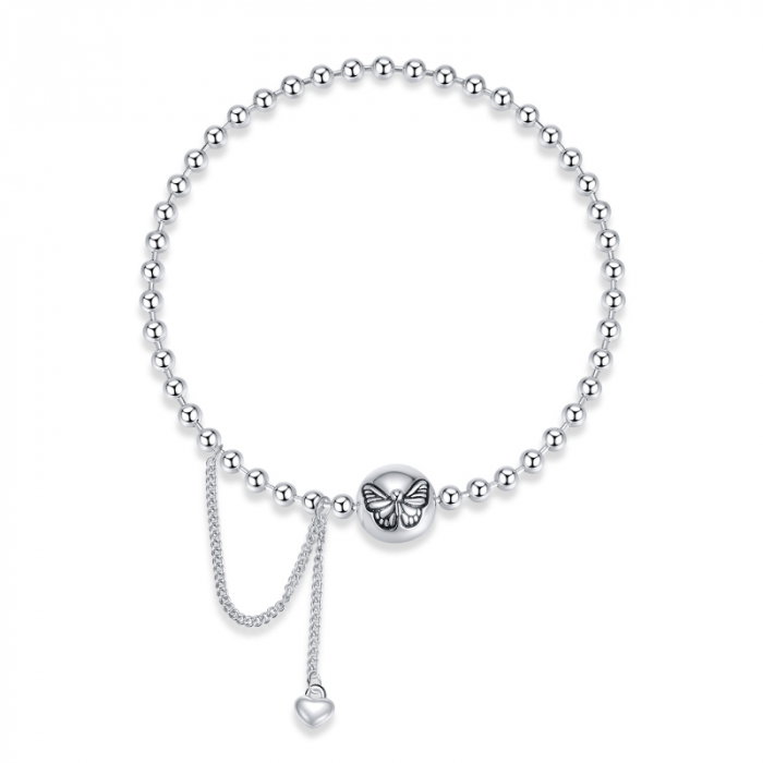 Bratara argint cu fluturas si inimioara [2]
