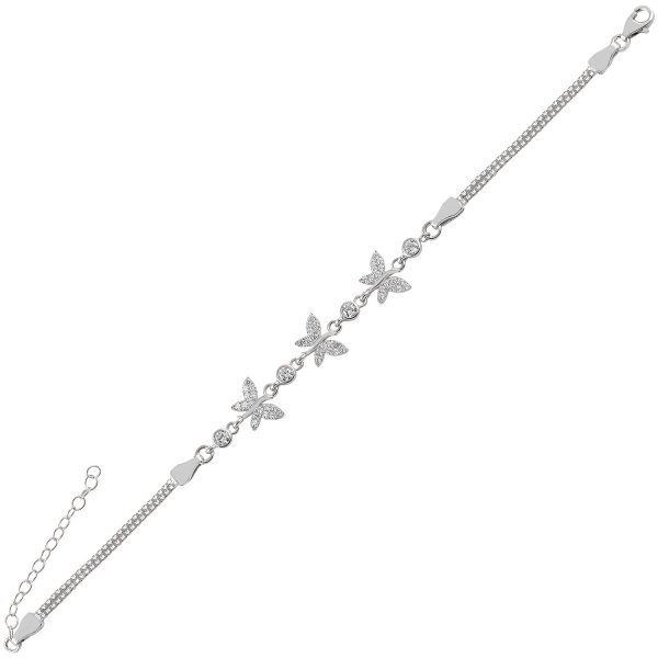 Bratara argint cu fluturasi si zirconii [1]