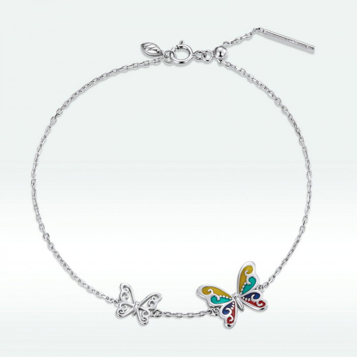 Bratara argint reglabila cu fluturi [15]