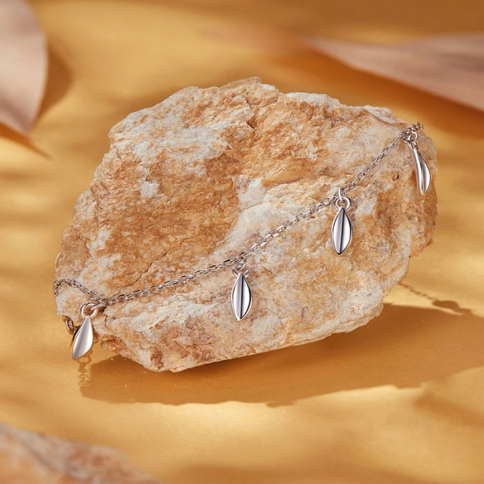 Bratara argint cu frunze [5]