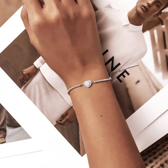 Bratara argint cu inima de opal [10]