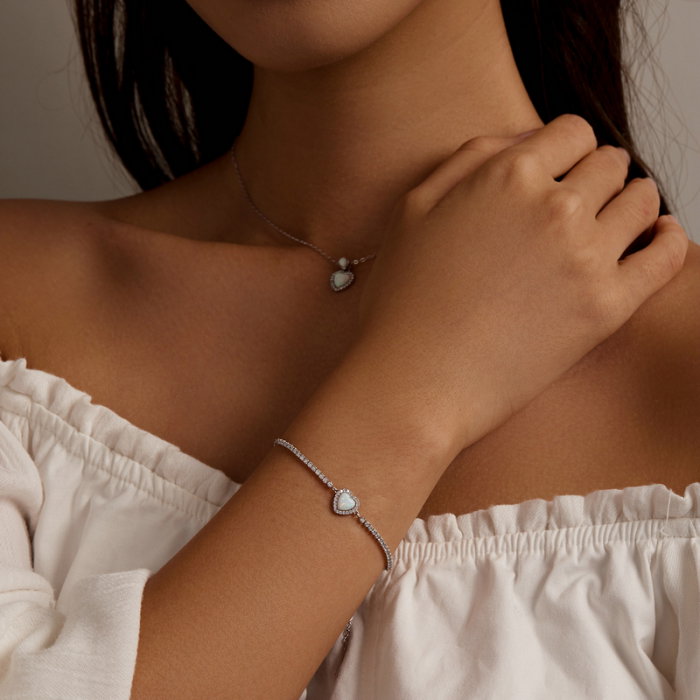 Bratara argint cu inima de opal [14]