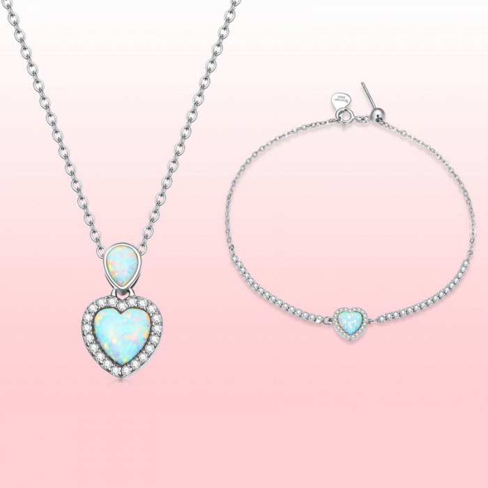Bratara argint cu inima de opal [17]