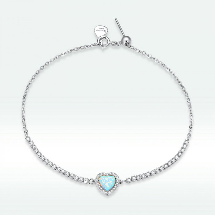 Bratara argint cu inima de opal [18]