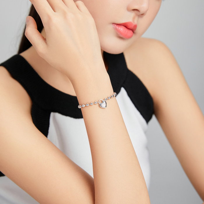 Bratara argint cu inima si bilute [6]