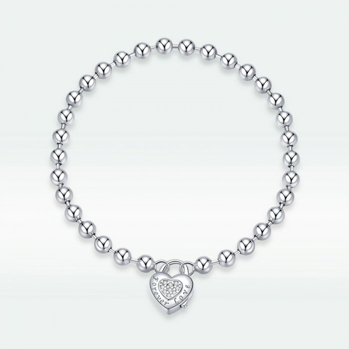Bratara argint cu inima si bilute [7]
