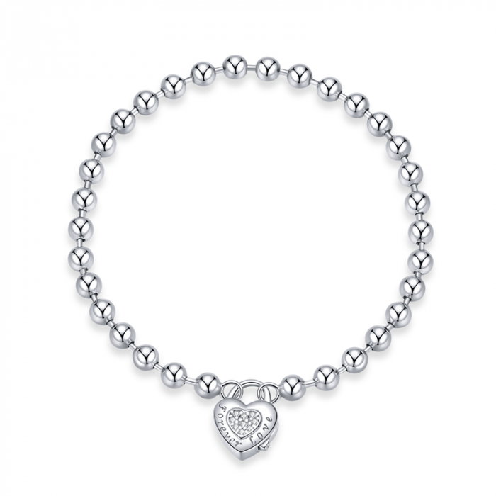 Bratara argint cu inima si bilute [8]