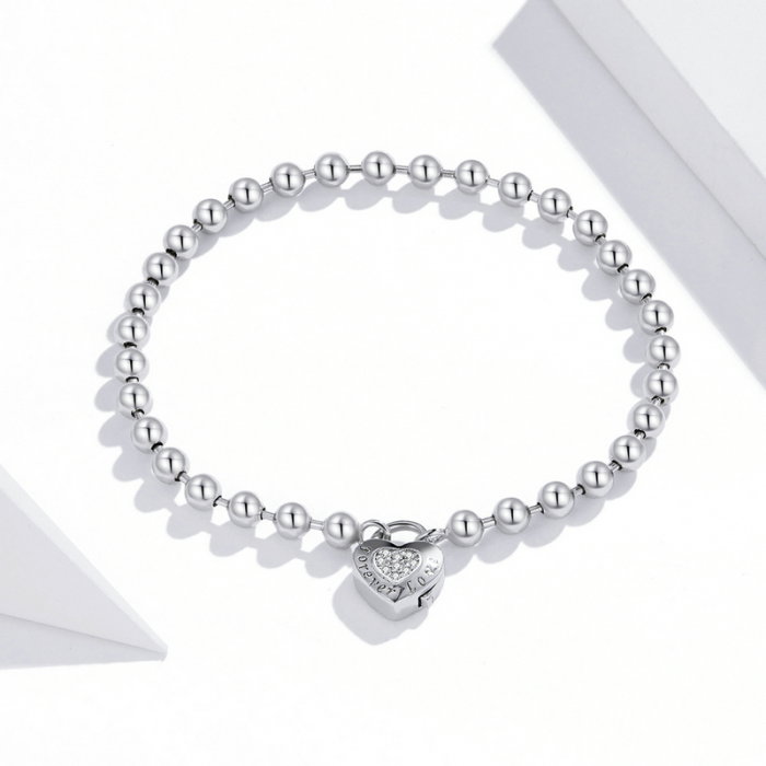 Bratara argint cu inima si bilute [9]