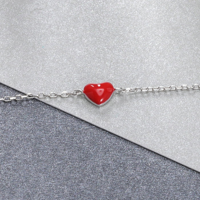 Bratara argint cu inimioara  placata cu rodiu [3]