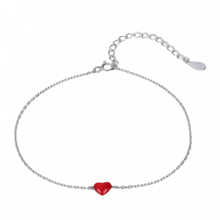 Bratara argint cu inimioara  placata cu rodiu [1]