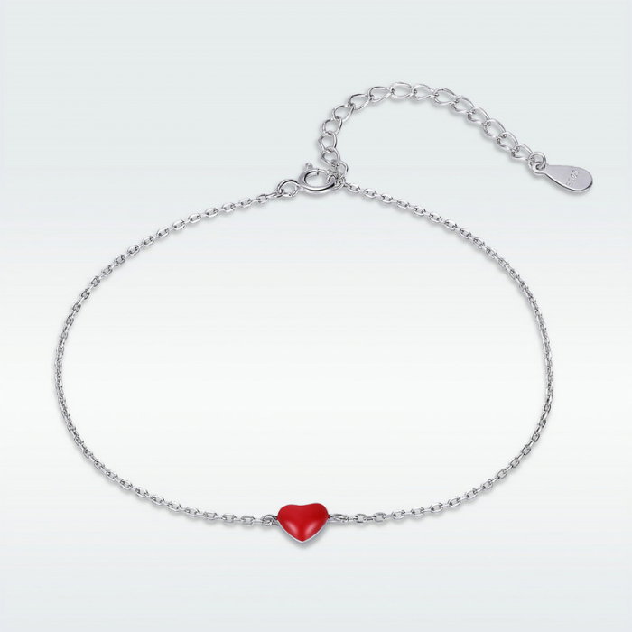Bratara argint cu inimioara  placata cu rodiu [2]