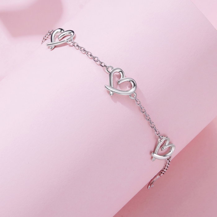 Bratara argint cu inimioare [3]