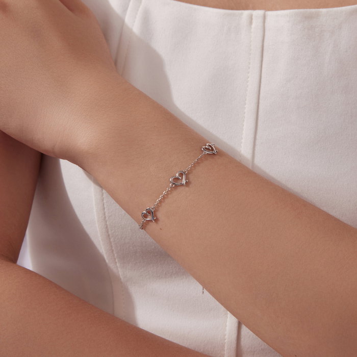 Bratara argint cu inimioare [8]