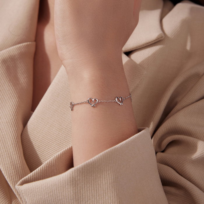 Bratara argint cu inimioare [6]