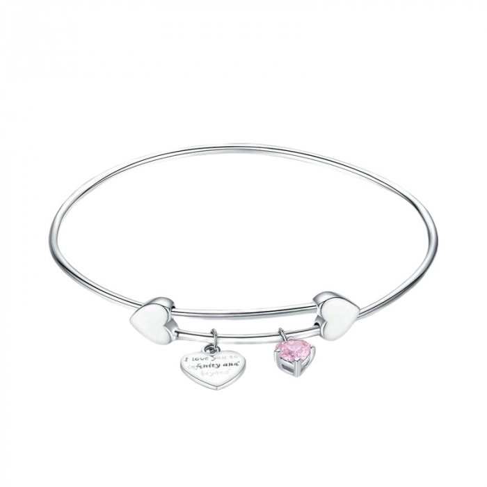 Bratara argint cu inimioare placata cu rodiu [1]