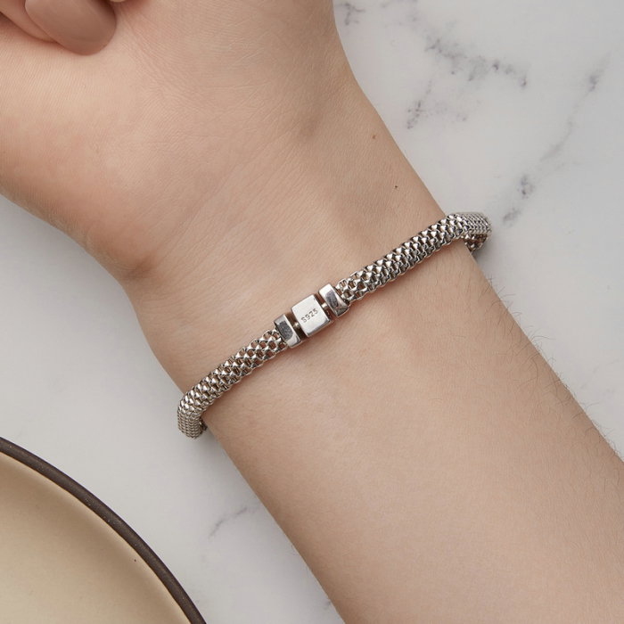 Bratara argint cu model tesatura [6]