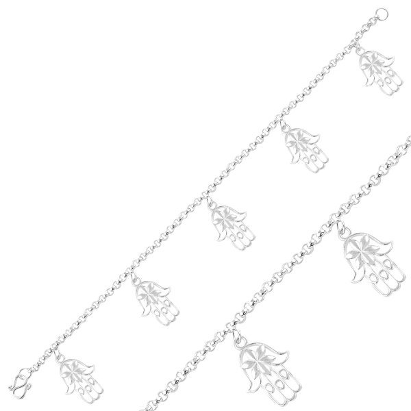 Bratara argint cu pandant Hamsa [2]