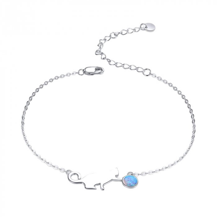 Bratara argint cu pisicuta si ghem de opal [1]