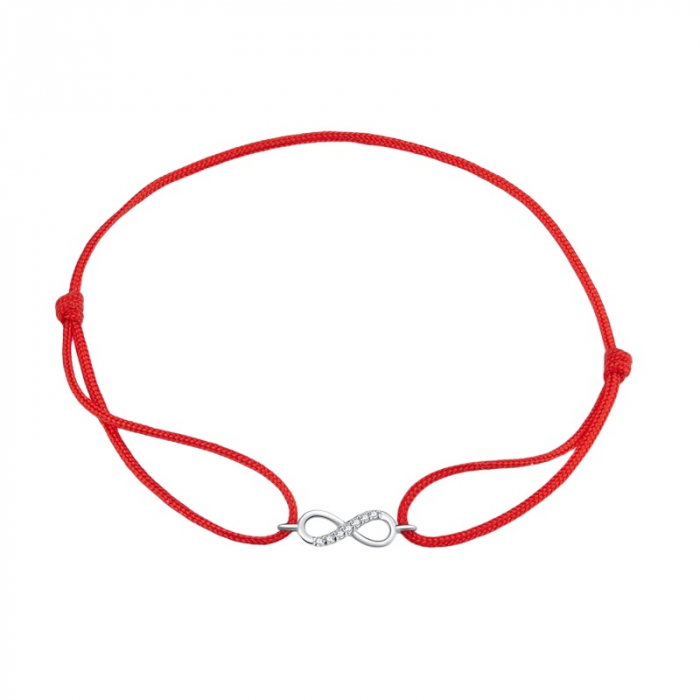 Bratara cu snur rosu si talisman argint infinit cu zirconii albe [1]