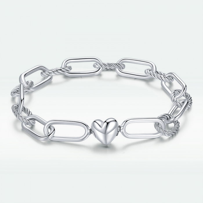 Bratara argint cu zale mari si inimioara [11]