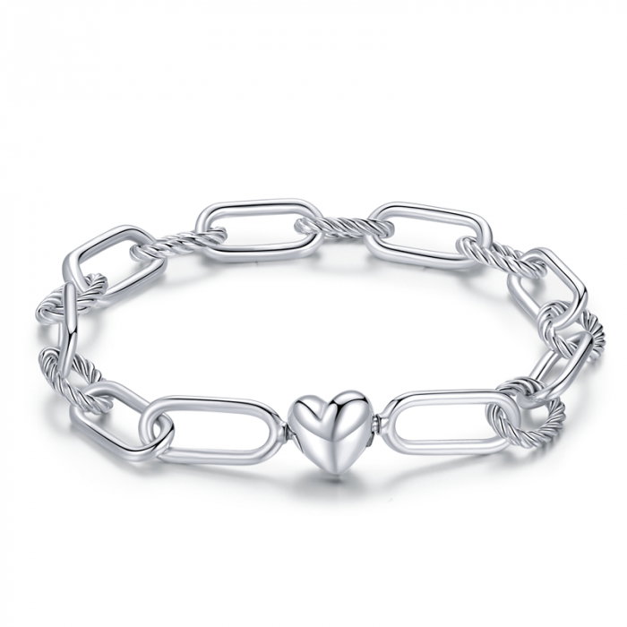 Bratara argint cu zale mari si inimioara [12]