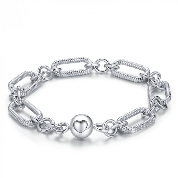 Bratara argint cu zale mari si inimioara [13]