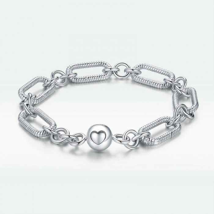 Bratara argint cu zale mari si inimioara [11]