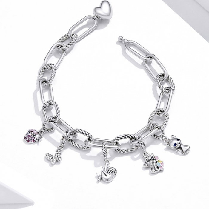 Bratara argint cu zale mari si inimioara [3]