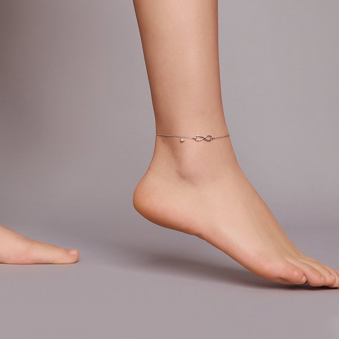 Bratara argint infinit pentru glezna [4]