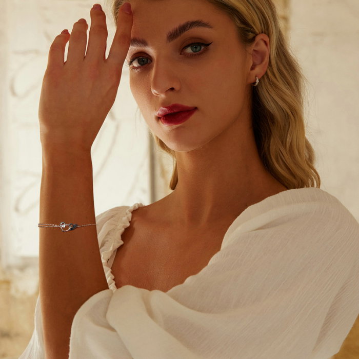 Bratara argint inimi impreunate [2]