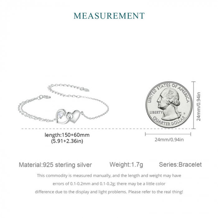 Bratara argint inimi impreunate [12]