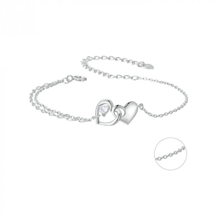 Bratara argint inimi impreunate [9]