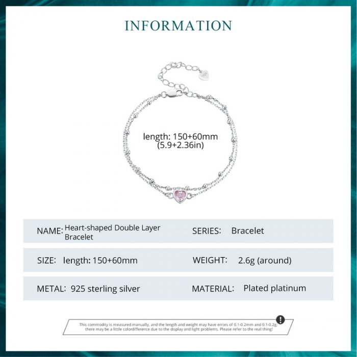 Bratara argint lant dublu in forma de inima [9]