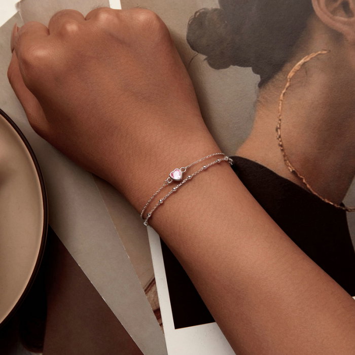 Bratara argint lant dublu in forma de inima [4]