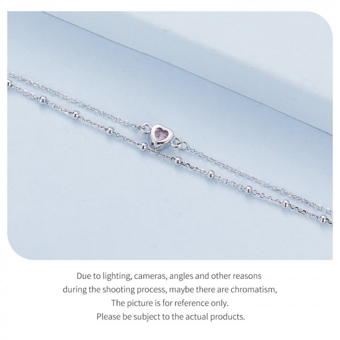 Bratara argint lant dublu in forma de inima [12]