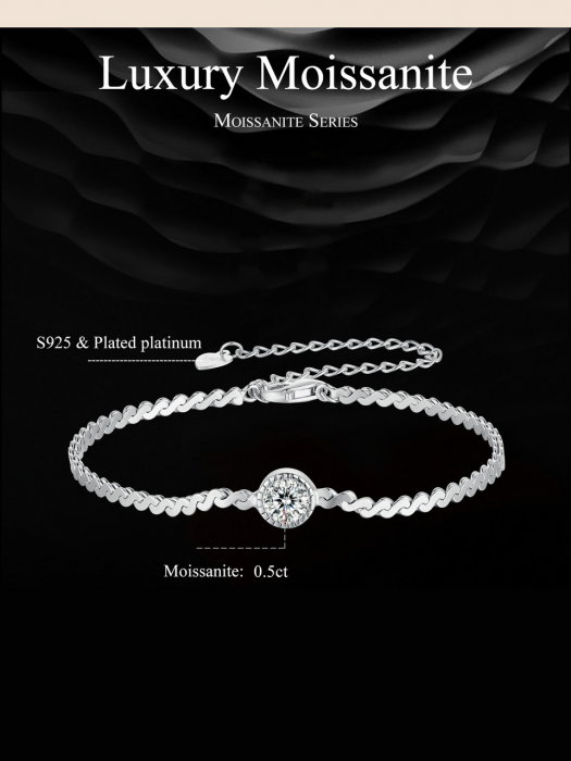 Bratara argint moissanit stralucitor [15]