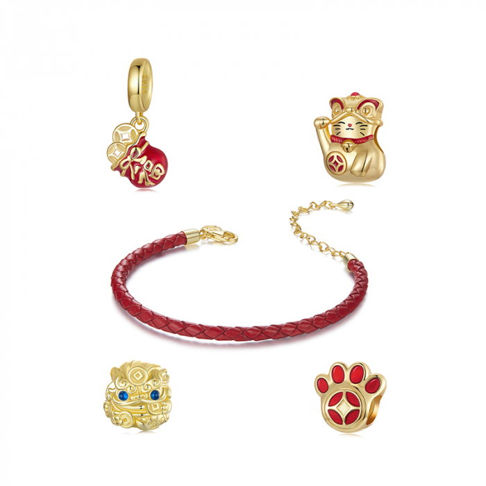 Bratara argint norocoasa cu sfoara rosie [21]