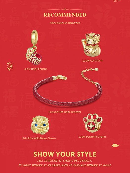 Bratara argint norocoasa cu sfoara rosie [20]