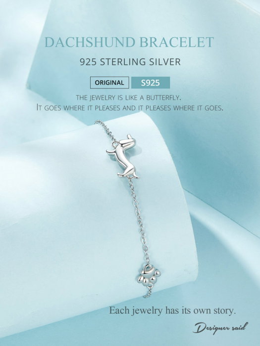 Bratara argint catel si urma labuta [13]