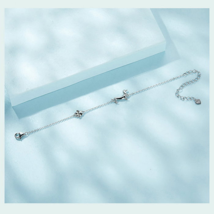 Bratara argint catel si urma labuta [12]