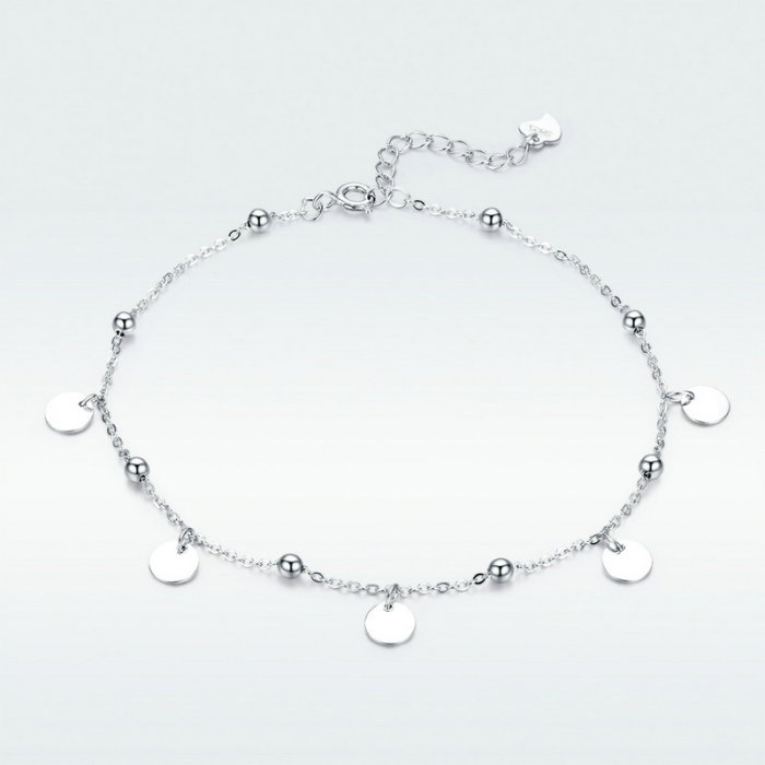 Bratara argint pentru glezna cu banuti [8]