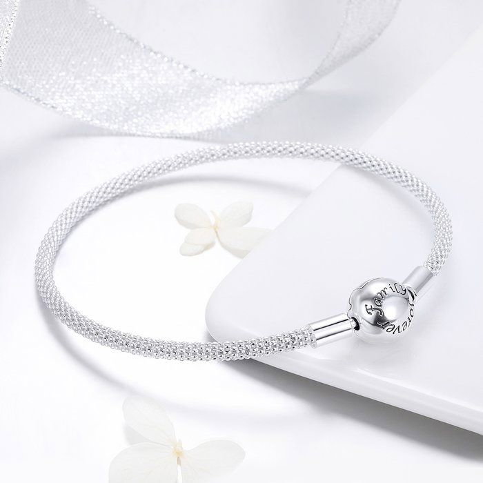 Bratara argint pentru talismane, gravata cu Forever Love [4]