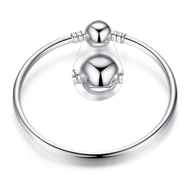 Bratara argint pentru talismate cu incuietoare sferica [5]