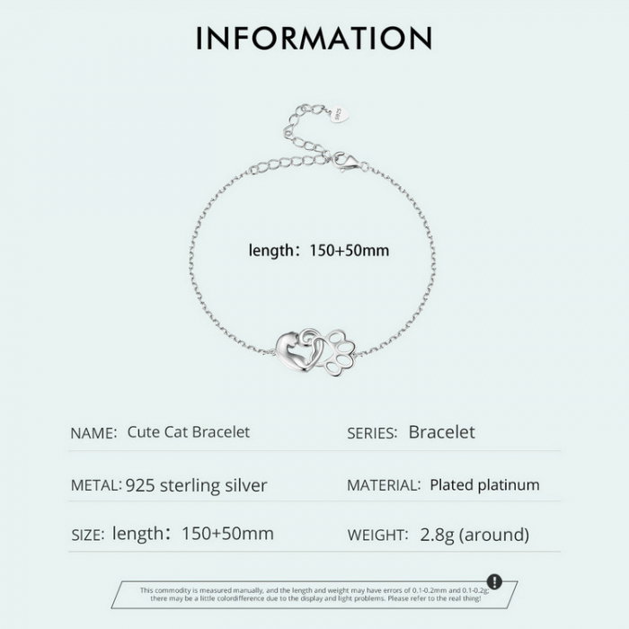 Bratara argint pisica draguta si urma de labuta [11]