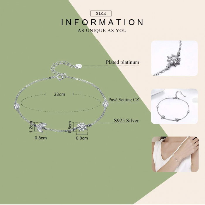 Bratara argint reglabila cu soarele si luna [5]