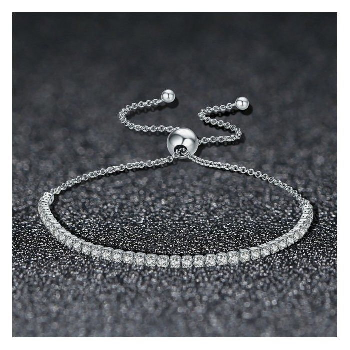 Bratara argint Tennis reglabila cu zirconii [3]