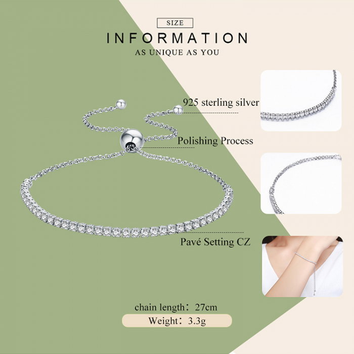 Bratara argint Tennis reglabila cu zirconii [7]