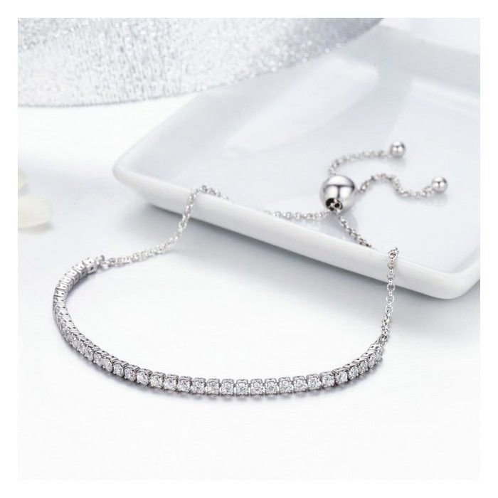 Bratara argint Tennis reglabila cu zirconii [4]
